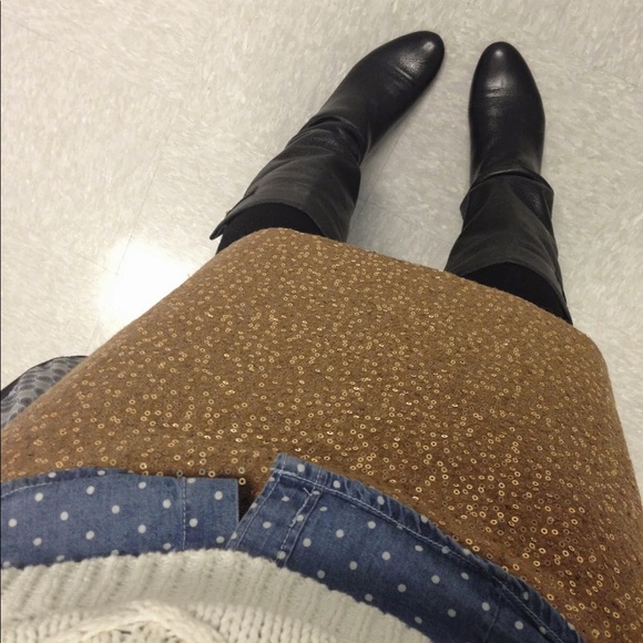 LOFT Sequin & Wool Skirt - Picture 2 of 5